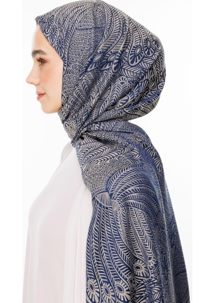 Mayra Desen Çift Taraflı Şal Lacivert-Bej fırsatları