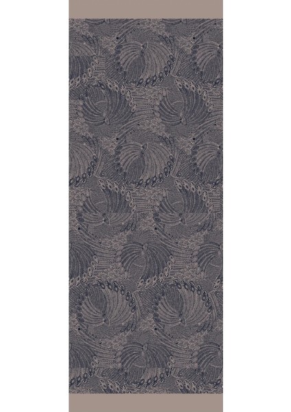 Mayra Desen Çift Taraflı Şal Lacivert-Bej