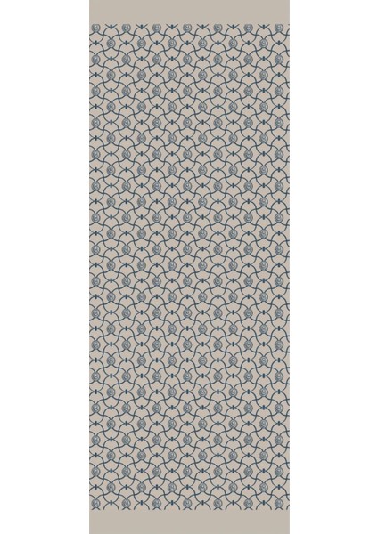 Marrakech Desen Çift Taraflı Şal Petrol Mavisi-Bej