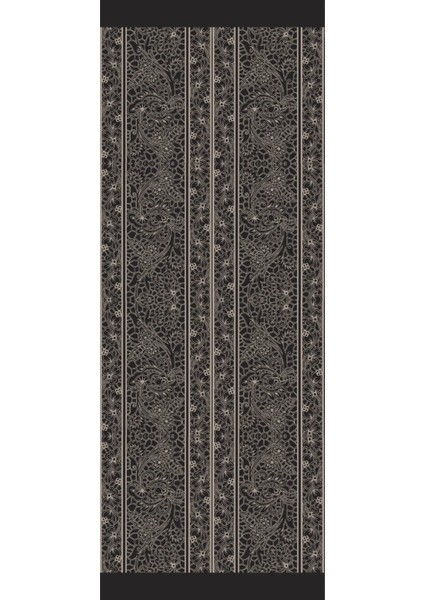 Lavin Desen Çift Taraflı Şal Siyah-Bej