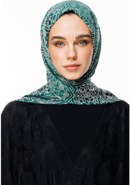 Morocco Desen Çift Taraflı Şal Zümrüt-Pembe