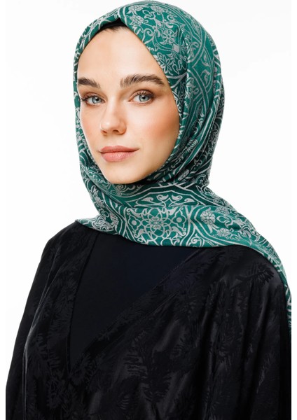 Morocco Desen Çift Taraflı Şal Zümrüt-Pembe modelleri