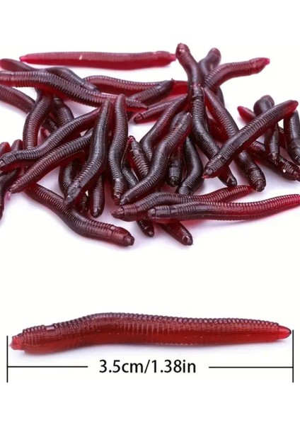 20 Adet Kokulu Silikon Balık Yemi Gerçek Görünümlü Yapay Solucan