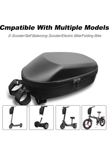 Scooter Saklama Çantası, Yağmur Geçirmez Scooter Gidon Çantası, Eva Sert Kabuk Ön Asılı Çanta Için Fit Itmeli Kaydırak Katlanır Bisikletler (Yurt Dışından) fırsatları