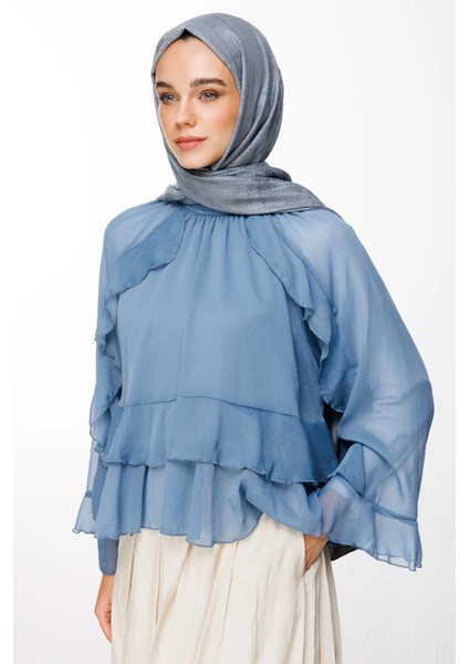 Sahra Desen Çift Taraflı Şal Koyu Gri-Açık Mavi fiyatları