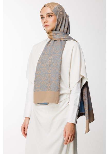 Nora Desen Çift Taraflı Şal Vizon-Turkuaz fiyatları