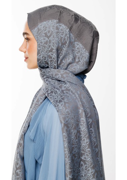 Nora Desen Çift Taraflı Şal Koyu Gri-Açık Mavi modelleri