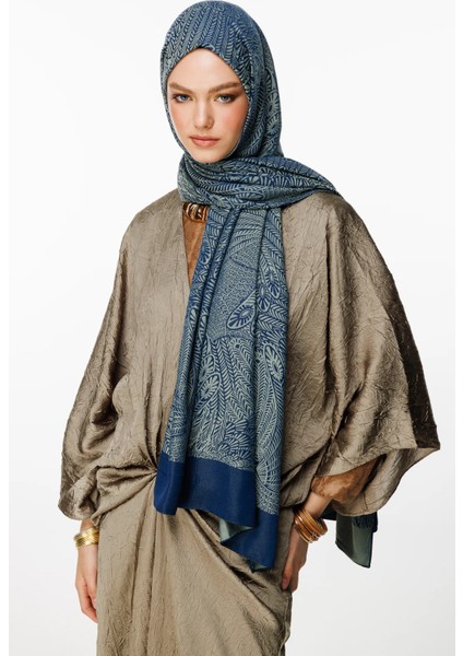 Mayra Desen Çift Taraflı Şal Lacivert-Su Yeşili fiyatları