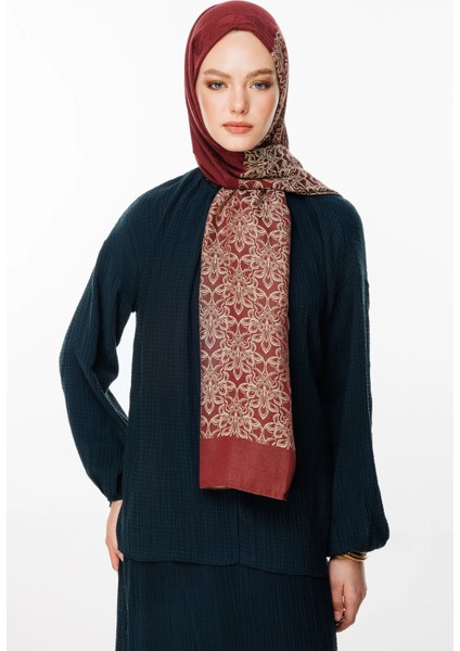 Nora Desen Çift Taraflı Şal Mürdüm-Somon fiyatları