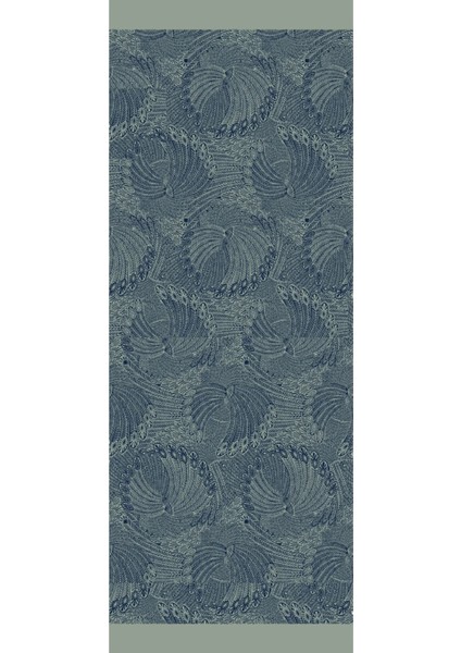 Mayra Desen Çift Taraflı Şal Lacivert-Su Yeşili