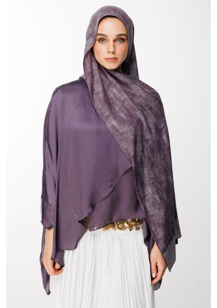 Sahra Desen Çift Taraflı Şal Mor-Gri modelleri