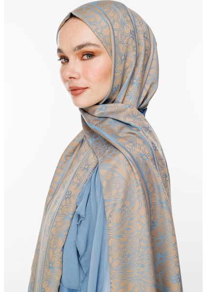 Lavin Desen Çift Taraflı Şal Vizon-Turkuaz fiyatları
