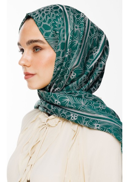 Lavin Desen Çift Taraflı Şal Zümrüt-Pembe modelleri