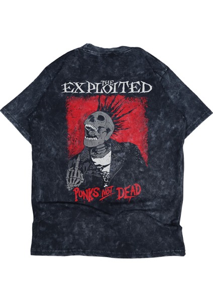 Unisex The Exploited Sırt Baskılı Yıkamalı T-Shirt, Oversize Rock Band Temalı Retro Tişört modelleri