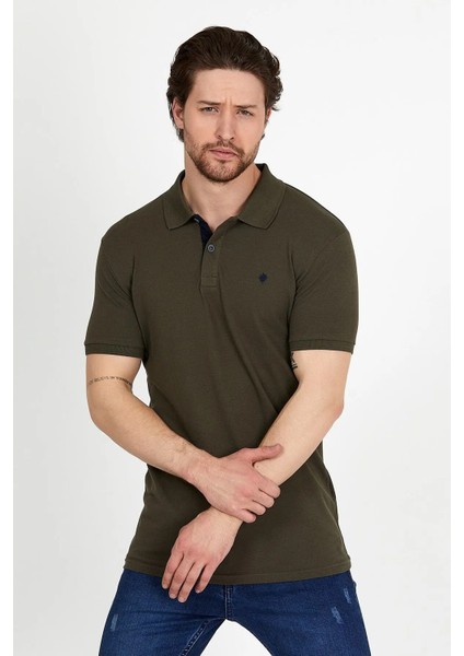 Erkek Haki Polo Yaka Likralı T-Shirt T621 modelleri