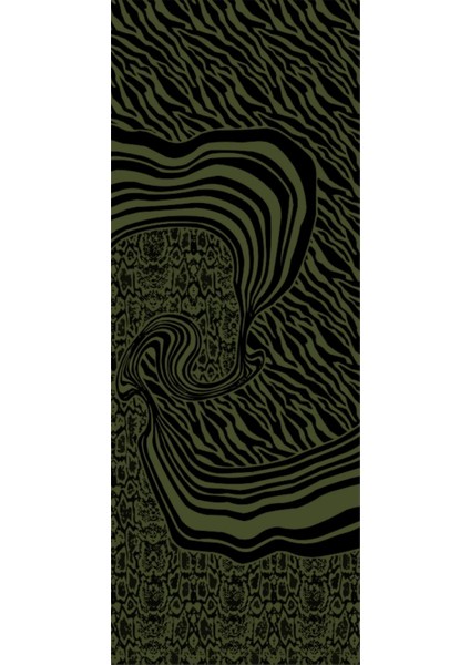 Riad Desen Çift Taraflı Şal Siyah-Haki