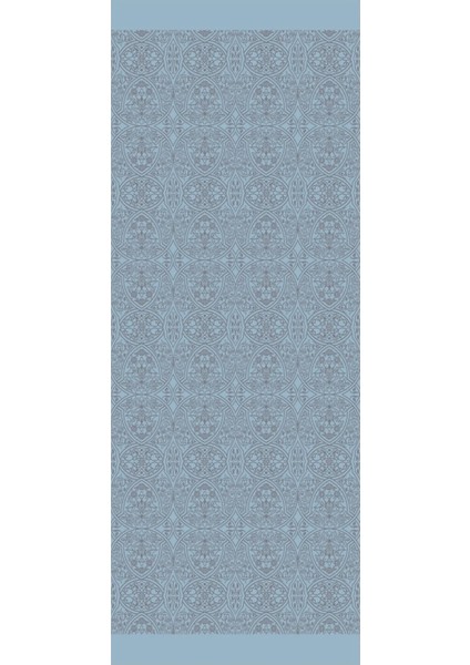 Morocco Desen Çift Taraflı Şal Koyu Gri-Açık Mavi