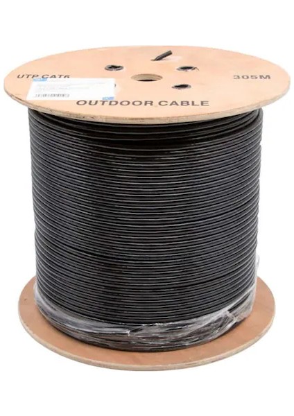 305M 23AWG Siyah Dış Mekan Cat6 Kablo