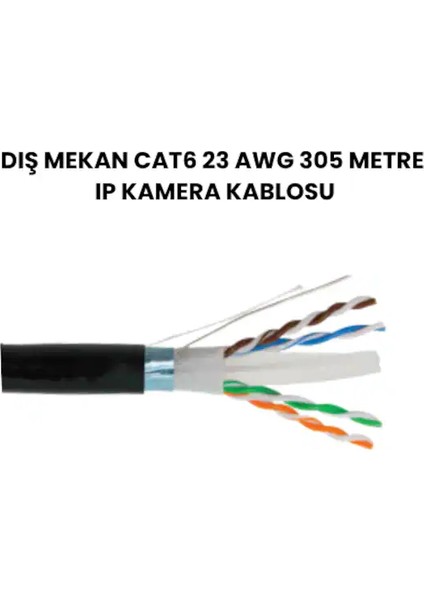 305M 23AWG Siyah Dış Mekan Cat6 Kablo fiyatları
