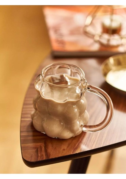 Iki Adet Isıya Dayanıklı Boncuk Şekilli Kulplu Bardak, Kahve ve Sunum Için Ideal