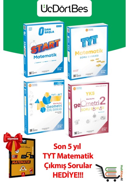 Hediyeli Matemetik ve Geometri Seti Toplam 5 Kaynak