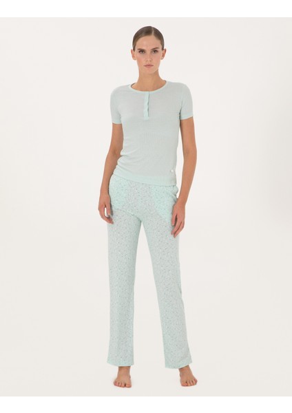 Kadın Mint Kısakollu Pijama Takımı 50318995-VR090