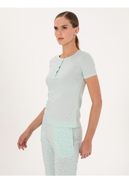 Kadın Mint Kısakollu Pijama Takımı 50318995-VR090 modelleri