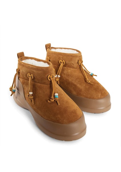 Kadın Bot (Kar) 80D2480100-M008 Moon Boot Luna Low Suede Beads Cognac