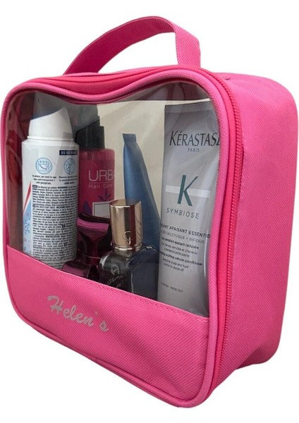 Pembe Renkli Makyaj Çantası ve Düzenleyici, Şık ve Kullanışlı Tasarım
