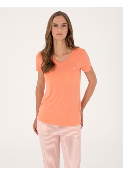 Kadın Somon Kısakollu Pijama Takımı 50319002-VR204 modelleri