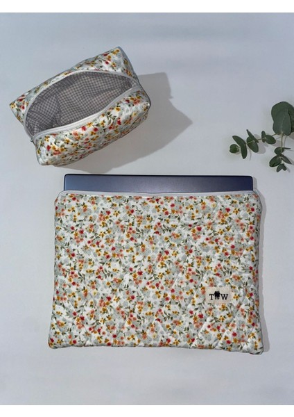 Renkli Çiçek Desenli Laptop ve Makyaj Çantası, Şık ve Hafif Taşıma Için Ideal fiyatları