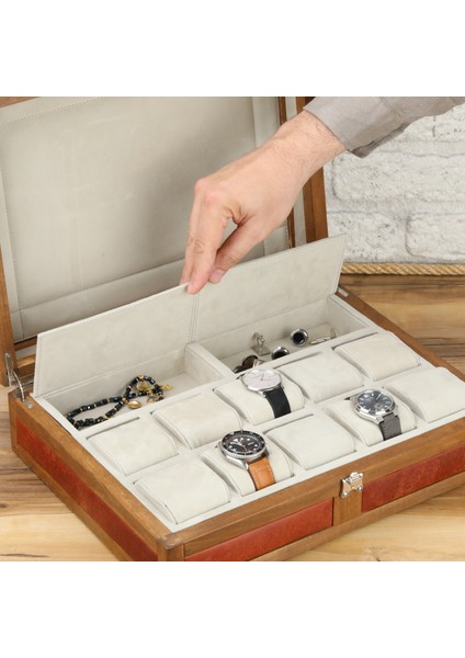 10LU Ahşap Saat Koleksiyon Kutusu Çoklu Saat Kutusu Watch Box fiyatları