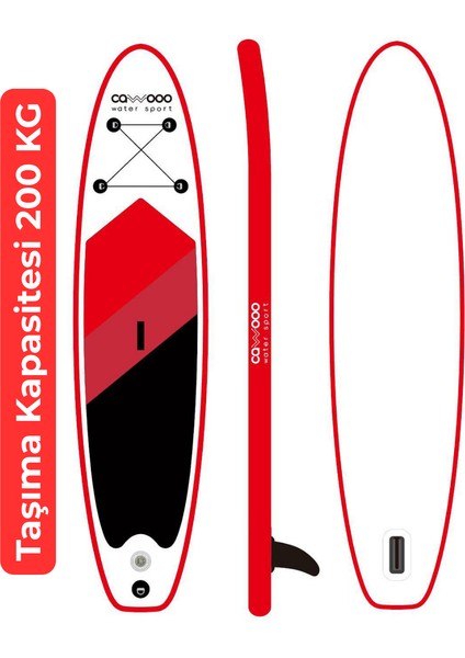 Sup Şişme Sörf Tahtası Stand Up Paddle Board 78*320*15 cm Kırmızı modelleri