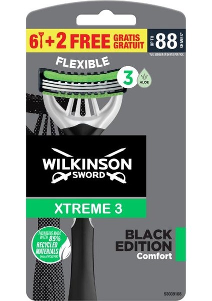 Xtreme 3 Black Edition Erkek Kullan At Tıraş Bıçağı 6+2