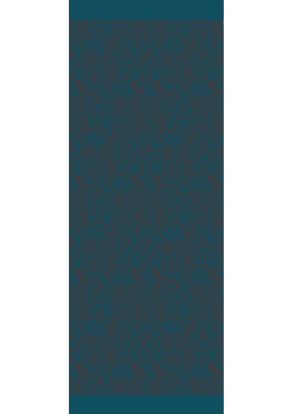 Henna Desen Çift Taraflı Şal Acı Kahve-Petrol Mavisi