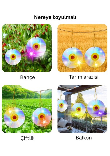 Güneş Işığıyla Yansıtıcı Bahçe Diskleri – Kuşları Uzak Tutmaya Yardımcı Görsel Çözüm (2'li Set) fırsatları