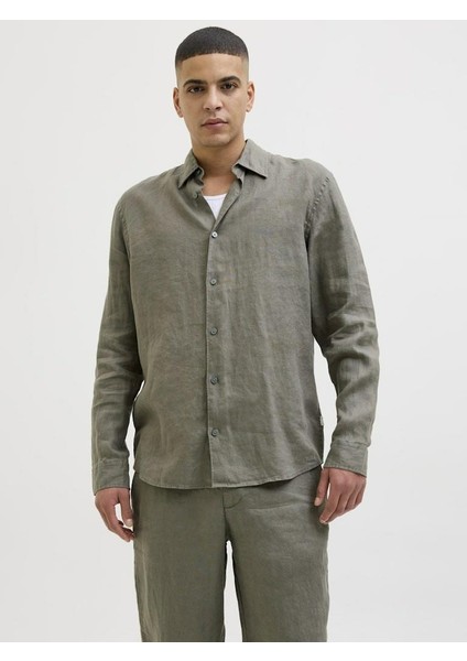Jack Jones Blalawrence Relax Fit Keten Erkek Gömlek 12273907 fırsatları