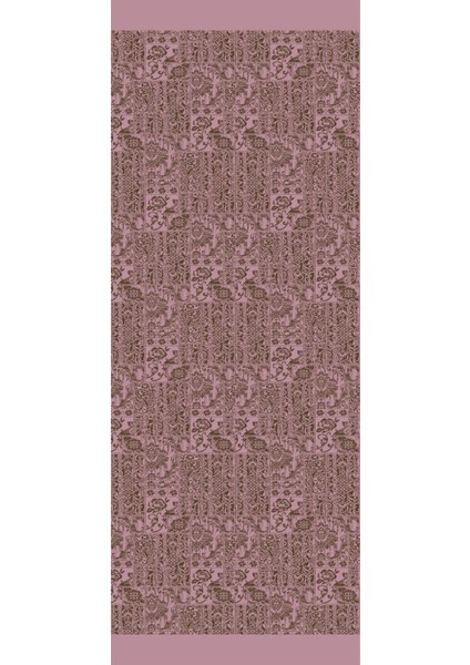 Henna Desen Çift Taraflı Şal Koyu Haki-Koyu Gül Kurusu