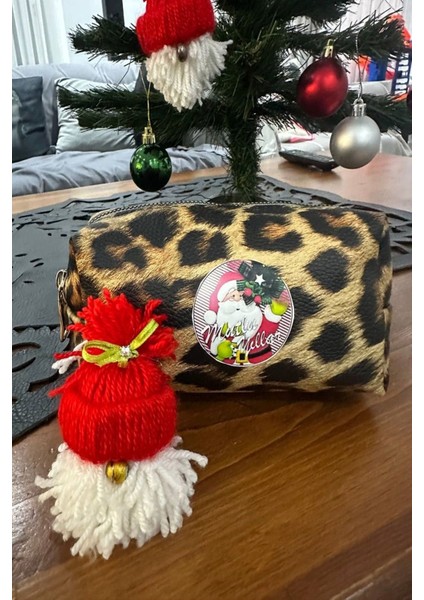 Şık Leopar Makyaj Çantası, Yeni Yıl Hediye Seçeneği modelleri