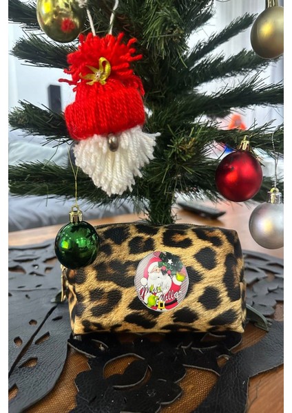 Şık Leopar Makyaj Çantası, Yeni Yıl Hediye Seçeneği indirimleri