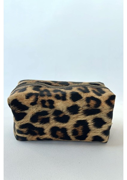 Şık Leopar Makyaj Çantası, Yeni Yıl Hediye Seçeneği