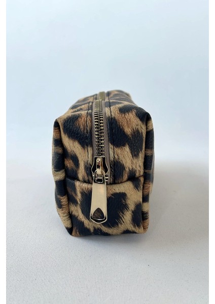 Şık Leopar Makyaj Çantası, Yeni Yıl Hediye Seçeneği