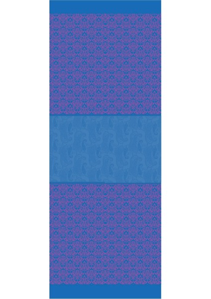 Nora Desen Çift Taraflı Şal Petrol Mavisi-Fuşya