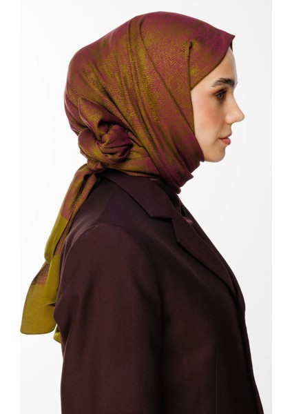 Sahra Desen Çift Taraflı Şal Yağ Yeşili-Mürdüm fiyatları