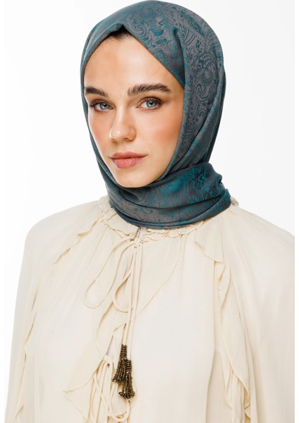 Velora Desen Çift Taraflı Şal Koyu Gri-Zümrüt fiyatları