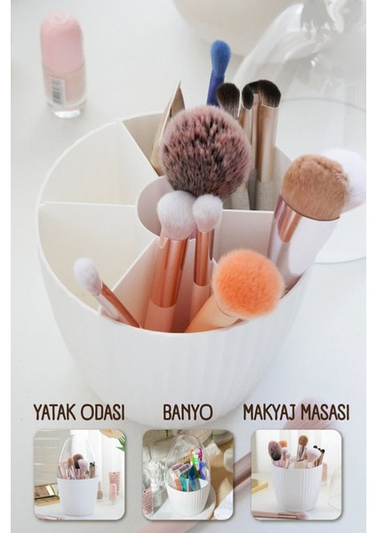 7 Bölmeli Fanus Kapaklı Makyaj Organizeri Şık ve Kullanışlı Tasarım