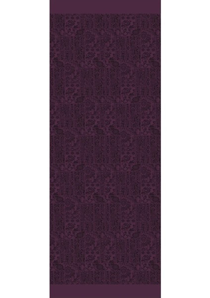 Henna Desen Çift Taraflı Şal Mor-Siyah