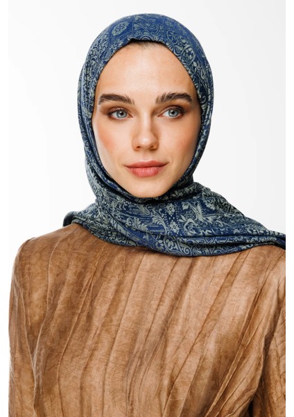 Henna Desen Çift Taraflı Şal Lacivert-Su Yeşili fiyatları