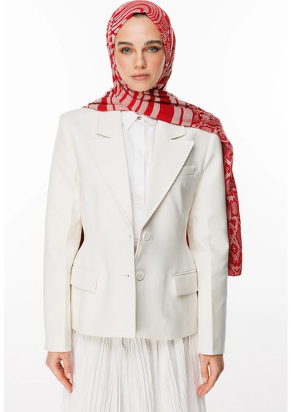 Riad Desen Çift Taraflı Şal Bordo-Mint Yeşili