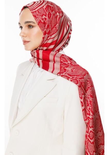 Riad Desen Çift Taraflı Şal Bordo-Mint Yeşili modelleri